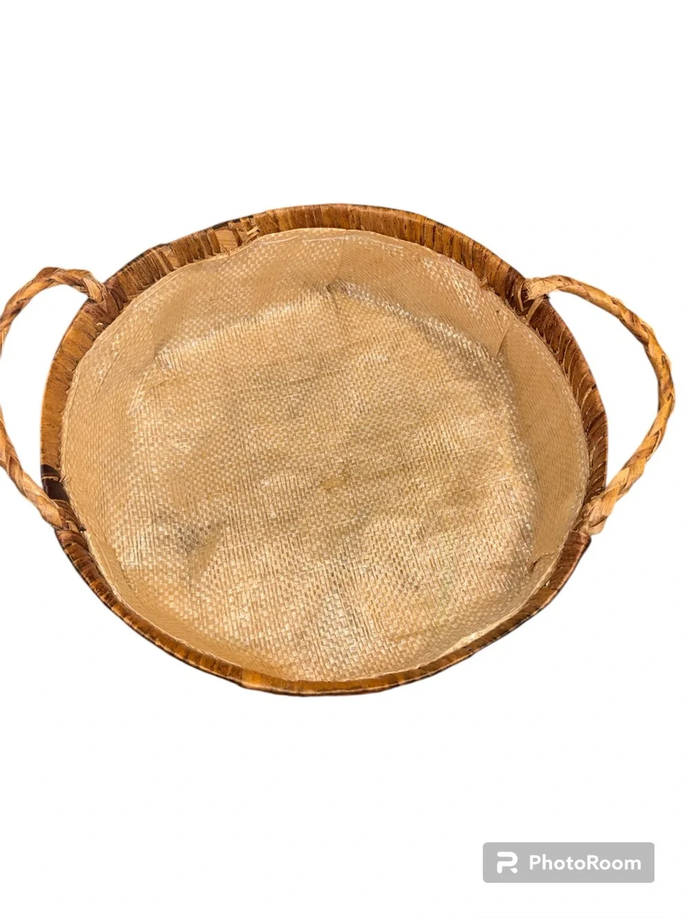 Vintage Woven Straw Basket with 3D Raffia Tulip Flowers Boho Cottagecore 70s
